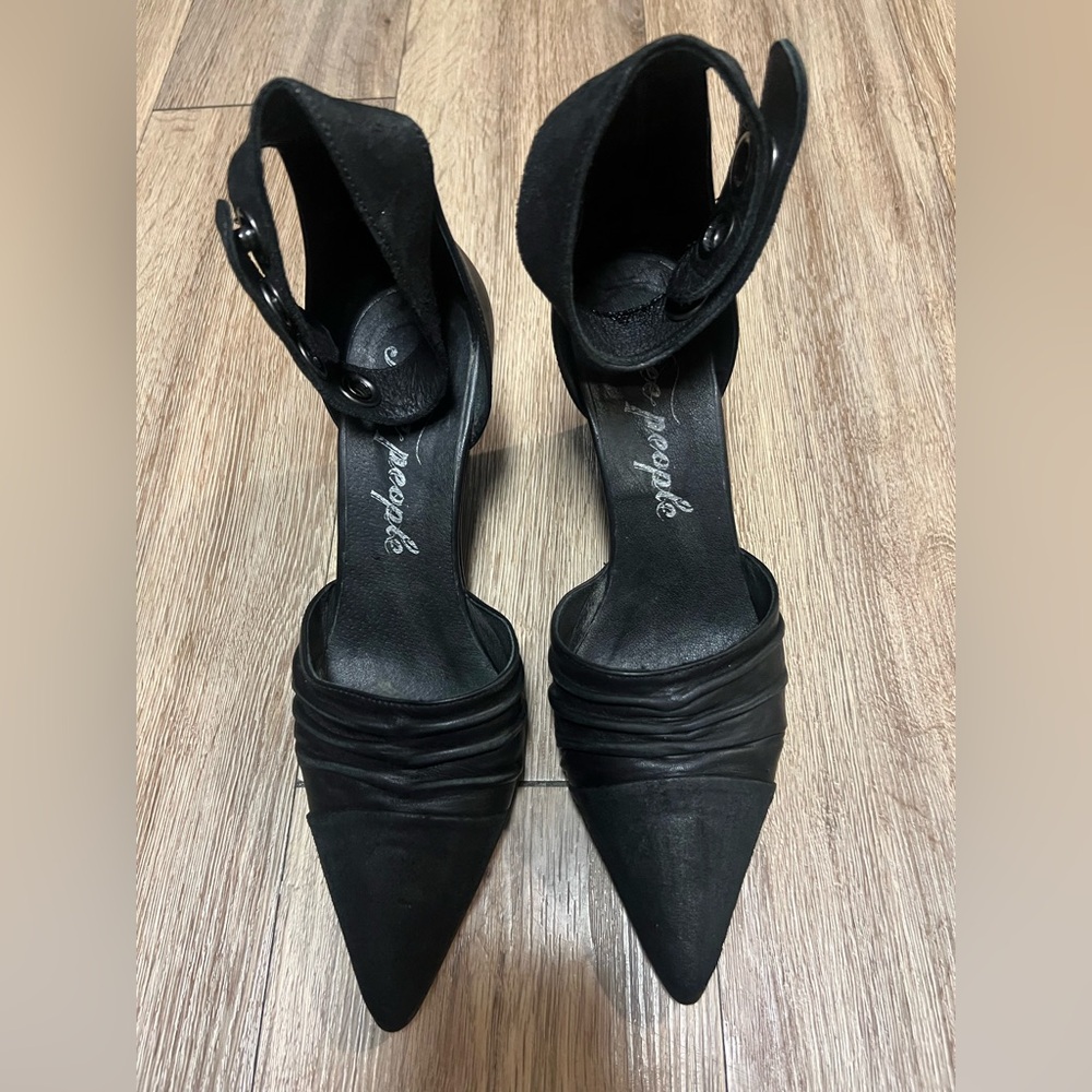 Free People Black Ruched Heels